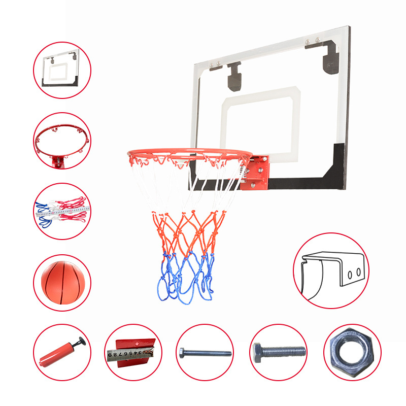 S011 Quick Dunk Hanging Basketball Hoop Indoor Door Wall Mounted Kids Mini Basketball Board Toy Set