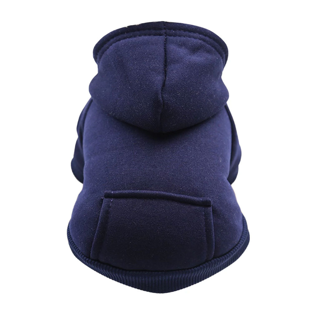 Dog Clothes Fall/Winter Sweater Denim Pocket Two Legged Dog Cat Hoodies Supplies Navy Blue L Pet Sweatshirts