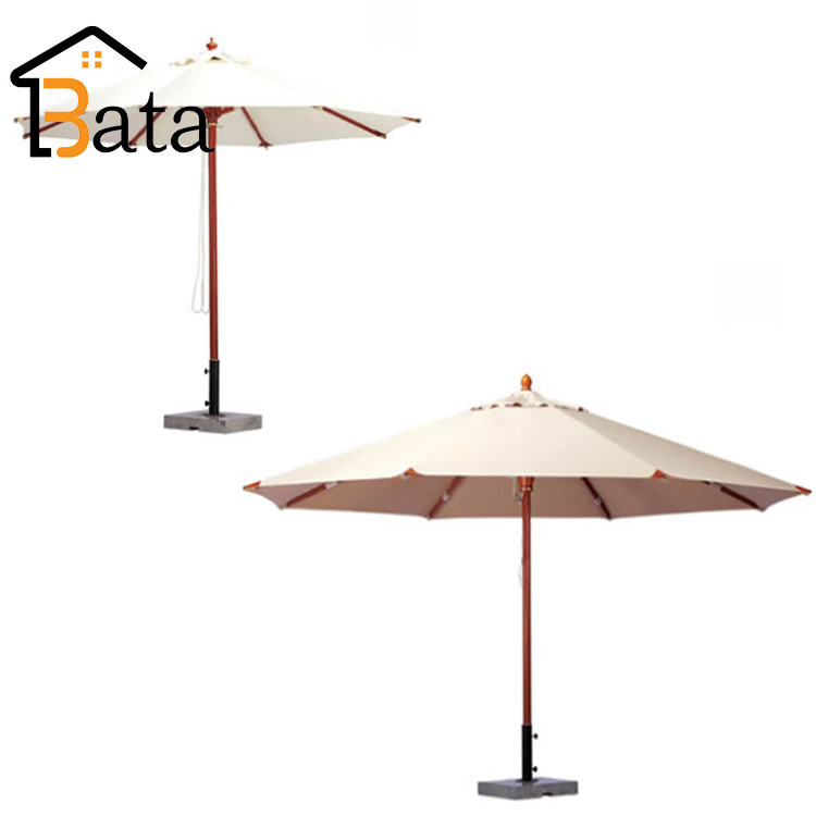 Outdoor Beach Furniture Restaurant Hotel Wooden Pole Garden Parasol Pool Umbrella Sun Umbrella