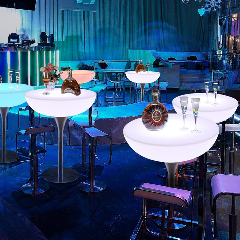 Nightclub illuminated waterproof led bar table night club bar lounge furniture led furniture high top cocktail tables for bar