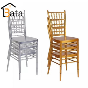 factory direct stackable metal gold weddings event banquet chiavari tiffany chair with cushion