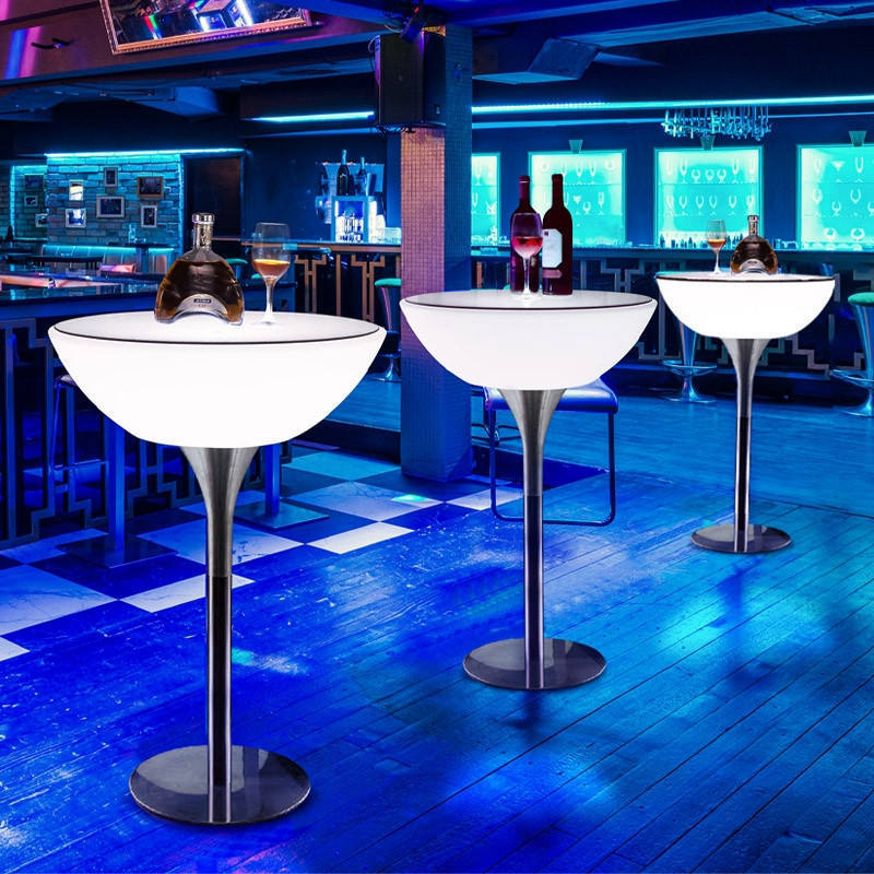 Nightclub illuminated waterproof led bar table night club bar lounge furniture led furniture high top cocktail tables for bar