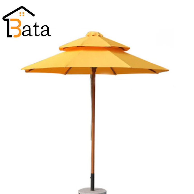 Outdoor Beach Furniture Restaurant Hotel Wooden Pole Garden Parasol Pool Umbrella Sun Umbrella