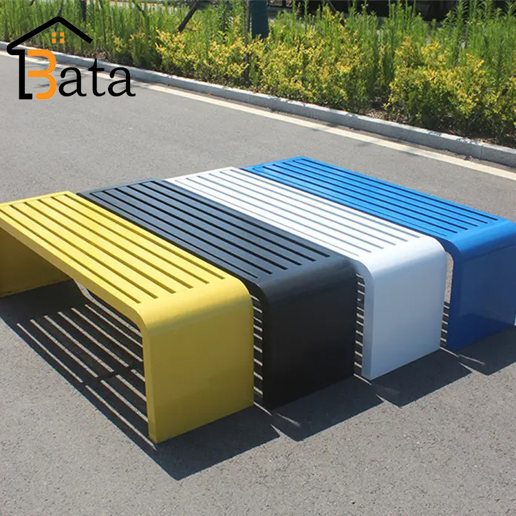 Custom colors metal wood outdoor long bench patio garden park bench