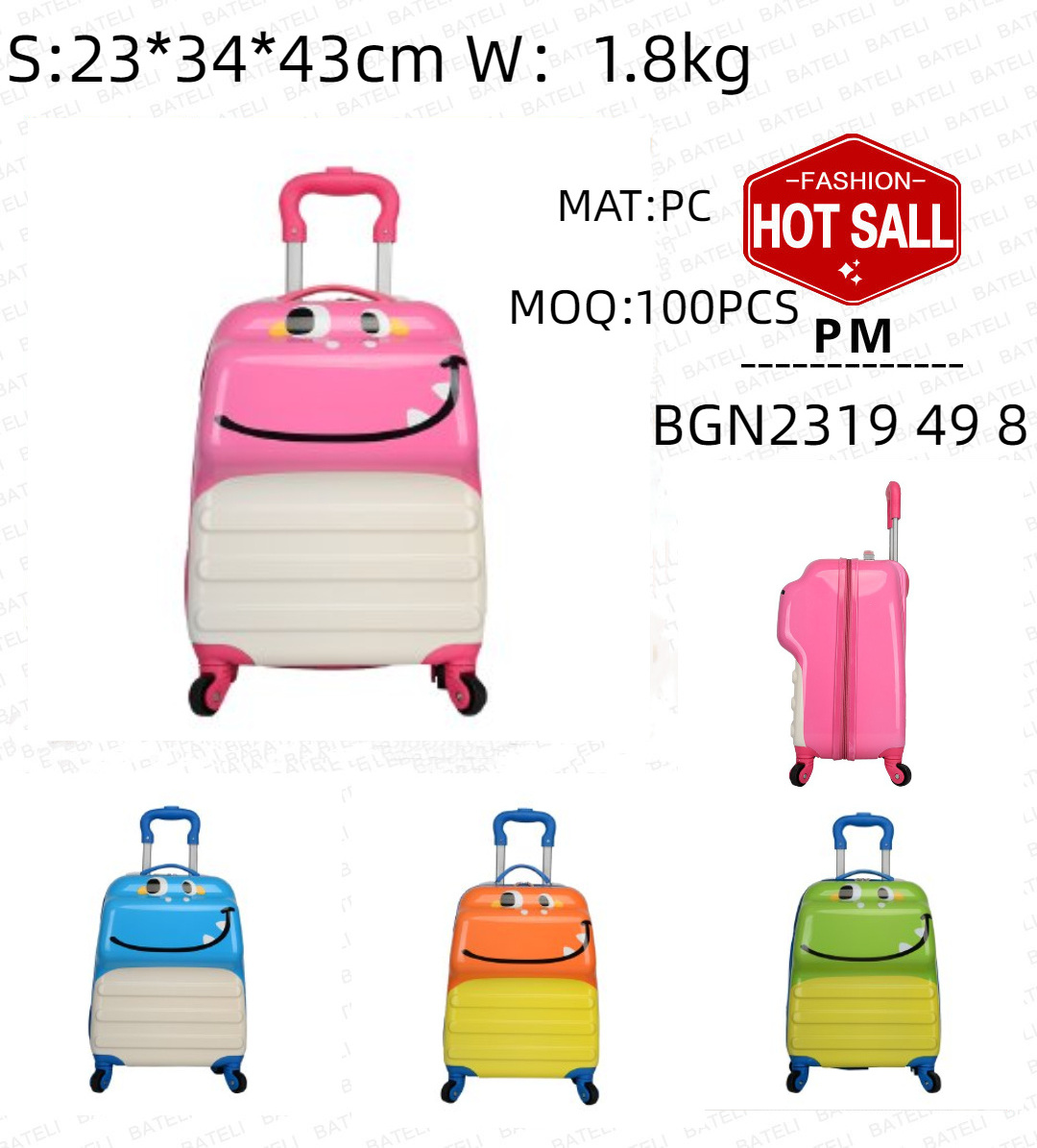 Children Hard Shell Handle Mini School Kid's Luggage Bag Travel Toy Valise For Girls pink suitcase