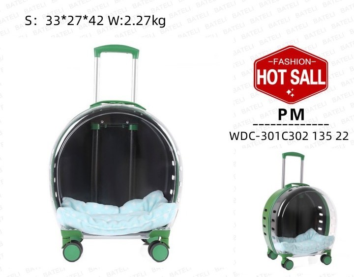 Pet Dog Trolley Backpack Portable Outdoor Cat Dog Carrier Bag Travel Wheeling  for t Transparent Case pet travel suitcase