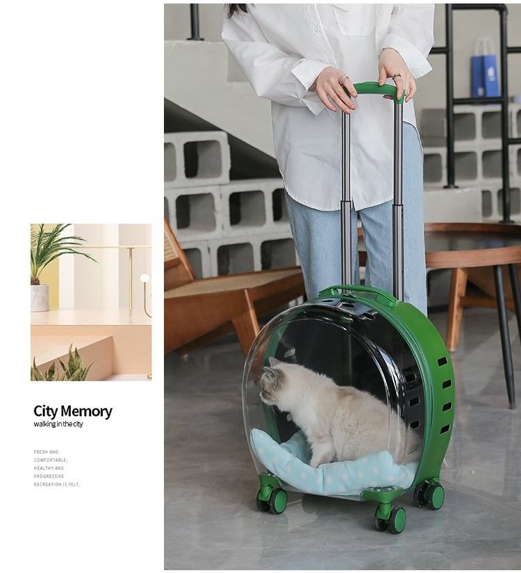 Pet Dog Trolley Backpack Portable Outdoor Cat Dog Carrier Bag Travel Wheeling  for t Transparent Case pet travel suitcase