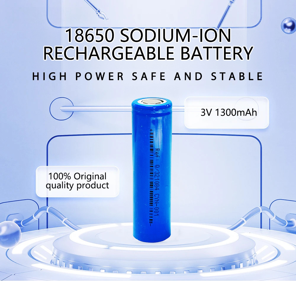 Brand New 18650 sodium ion battery cells 3.0V 1300mAh Nano ion batteries Cylindrical 1.3 ah High Rate sodium ion battery 18650