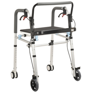 Cart Walk Aids 4 Wheel Walker Rolator, Aluminum Walker With Wheel For Elderly