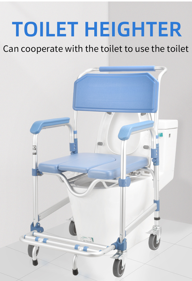 aluminium disable elderly folding toilet sale adjustable transfer portable  floating old disabled shower wheel commode chair