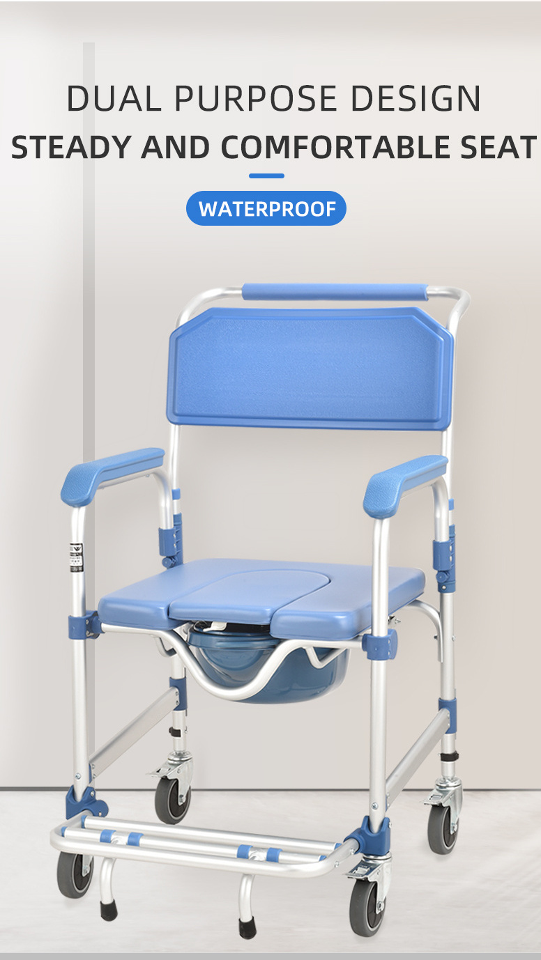 aluminium disable elderly folding toilet sale adjustable transfer portable  floating old disabled shower wheel commode chair