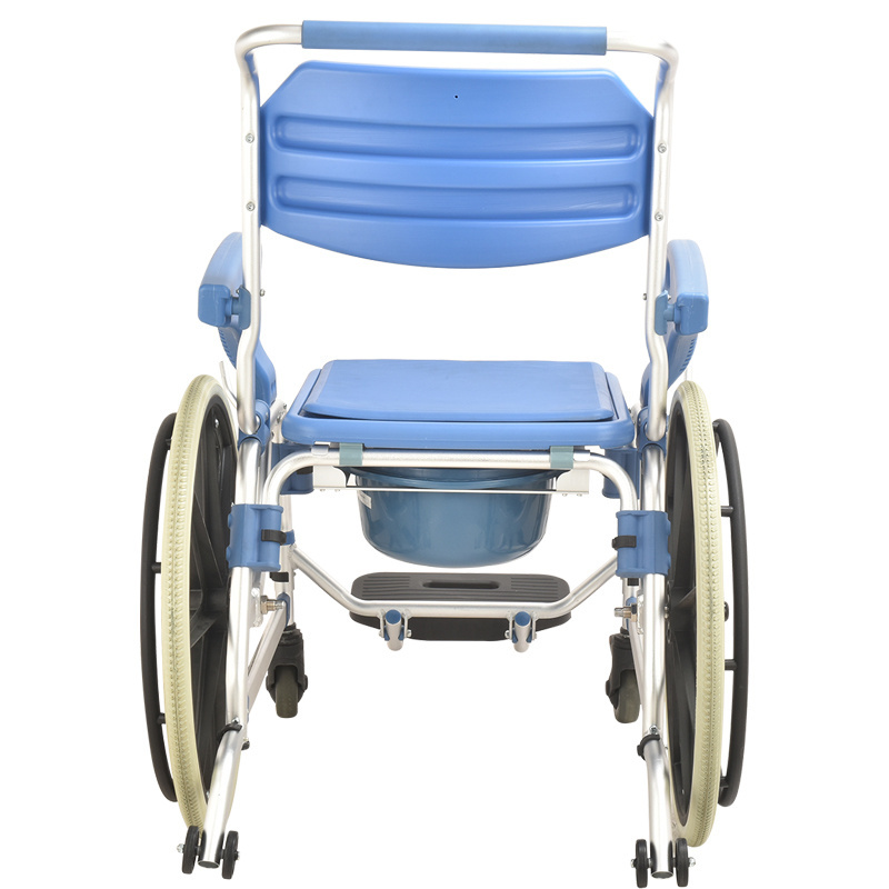 Folding camping toilet chair commode chair for elderly 4 in 1 bathroom shower chair commode wheelchair