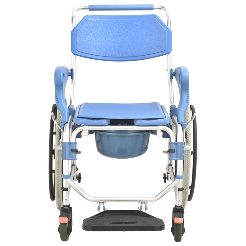 Folding camping toilet chair commode chair for elderly 4 in 1 bathroom shower chair commode wheelchair