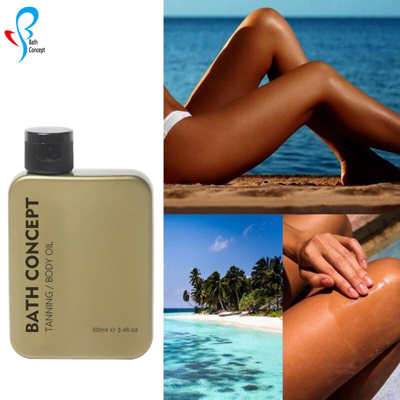 Bath Concept OEM factory wholesale private label high quality vegan natural DHA organic body sun tanning oil with bronzer