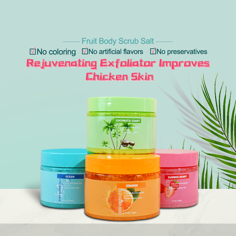 OEM Eco Friendly Mineral Spa Salt Scrub Face Scrub Natural Exfoliating Skin Whitening Orange Strawberry Coconut Body Scrub