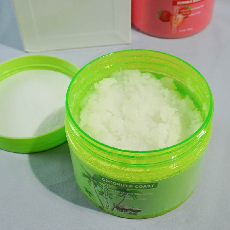 OEM Eco Friendly Mineral Spa Salt Scrub Face Scrub Natural Exfoliating Skin Whitening Orange Strawberry Coconut Body Scrub