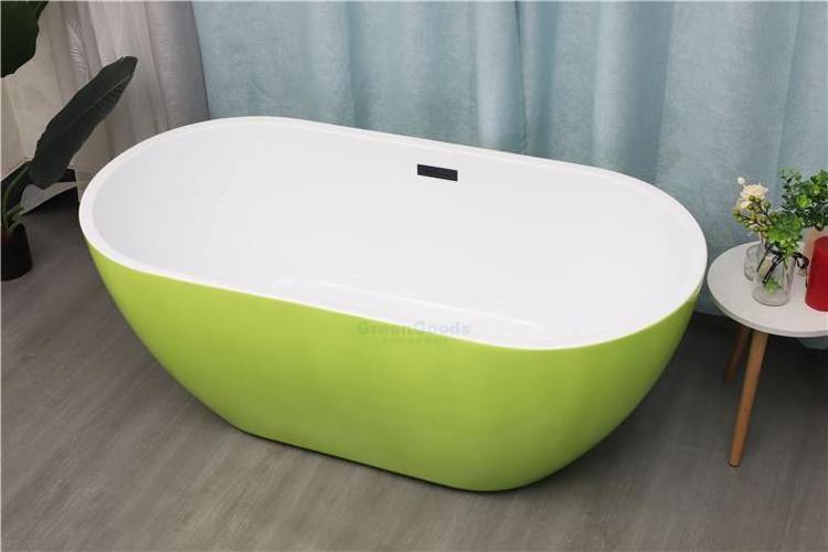 Modern Hotel Project Bathroom Oval One Person Soaking Acrylic Free Standing Bathtub