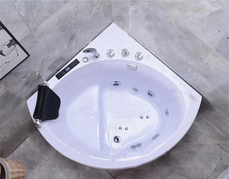 CE Sale High Quality Hangzhou Spa Used Triangular Shape Ivory Acrylic Small Jet Nozzle Aqua Massage Mini Whirlpool Bathtub