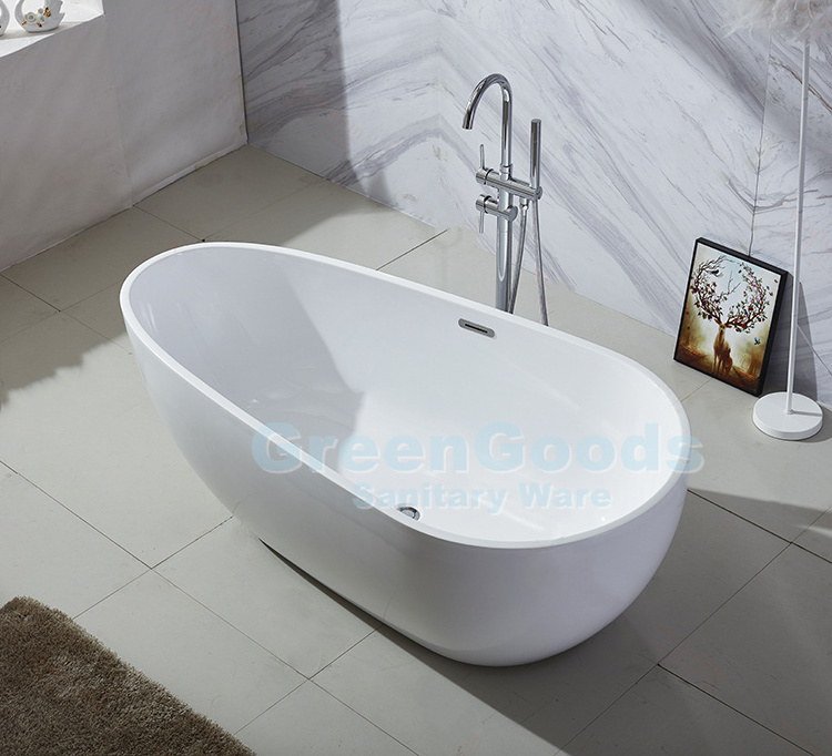 Modern Hotel Project Bathroom One Person Deep Soaking Acrylic Free Standing Bathtub