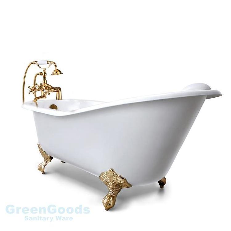 Freestanding Bath Tub Solid Brass Finish Mixer And Shower Faucet For Antique Bathtub