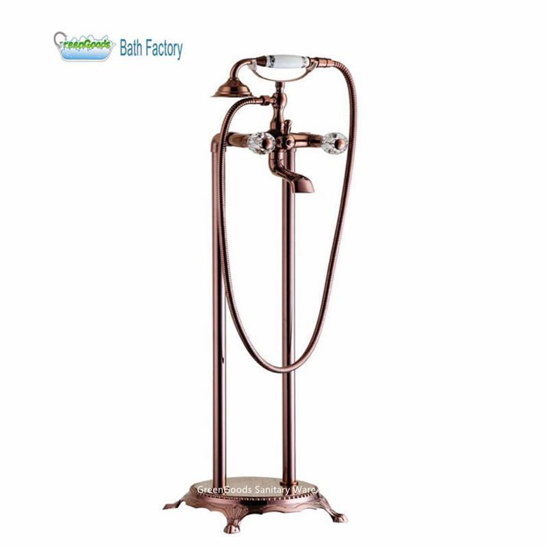 Simply Design Bathroom Standing Floor Mounted Single Handle Brass Bath Faucet