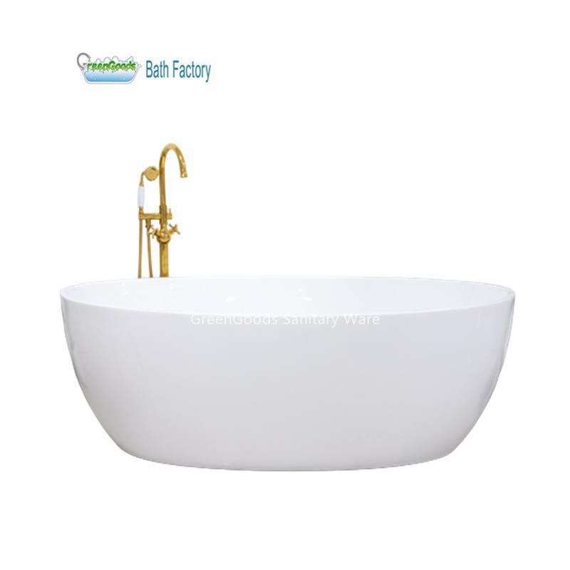 Wholesale Factory Customize High Quality Oval Shape White Acrylic Freestanding Bathtub For Sale