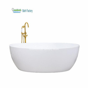 Wholesale Factory Customize High Quality Oval Shape White Acrylic Freestanding Bathtub For Sale