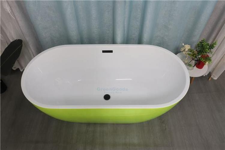 Modern Hotel Project Bathroom Oval One Person Soaking Acrylic Free Standing Bathtub