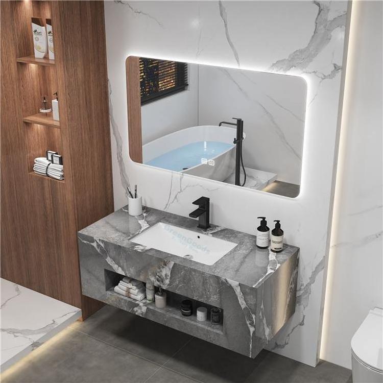 Euro Style Hotel Bathroom Vanities Double Basins Sink Vanity Bath Cabinet