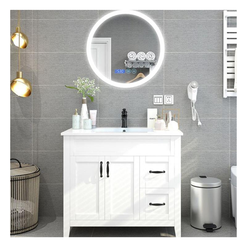 Hot Project Solid Wooden Luxury Design Countertop Unique Waterproof Under Sink Solid Wood Bathroom Vanity Cabinet