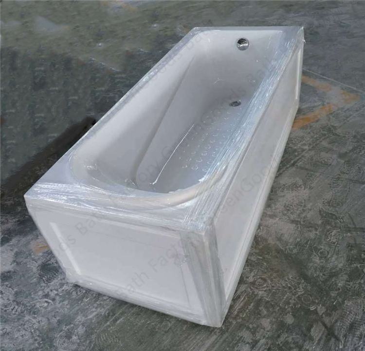 Sanitary Ware Sale 1200*700 mm Reinforced by Fiberglass Alcove Acrylic 2 Sided Skirted Bathtub With Headrest