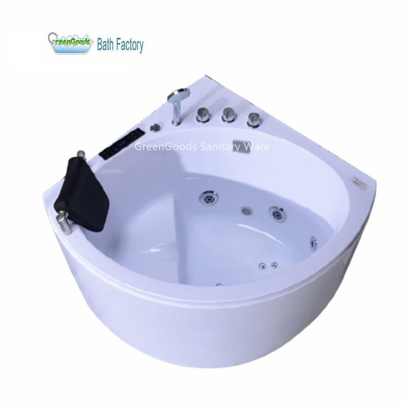 CE Sale High Quality Hangzhou Spa Used Triangular Shape Ivory Acrylic Small Jet Nozzle Aqua Massage Mini Whirlpool Bathtub