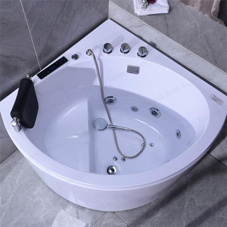 CE Sale High Quality Hangzhou Spa Used Triangular Shape Ivory Acrylic Small Jet Nozzle Aqua Massage Mini Whirlpool Bathtub