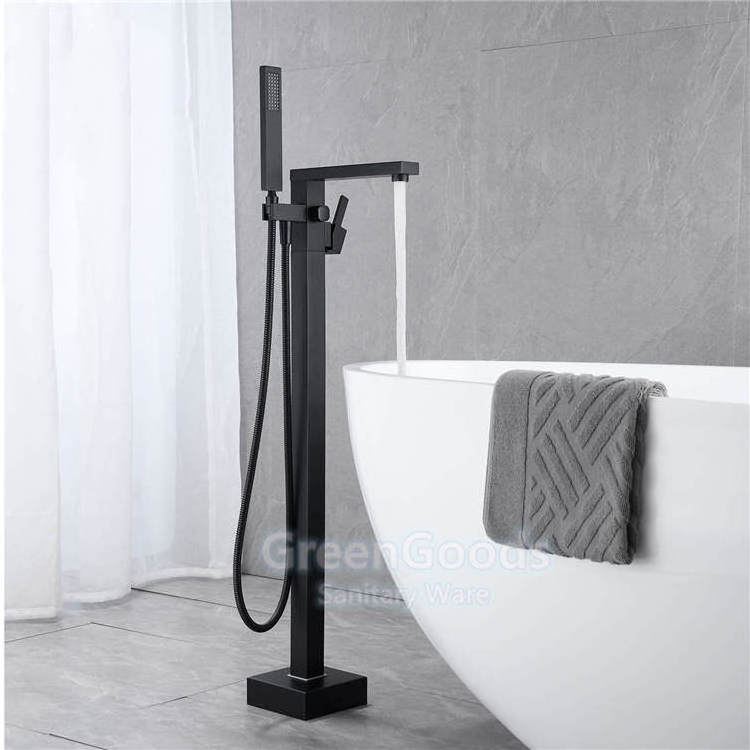 Wholesale New Removable Single Lever Bath Vessel Faucet Waterfall Matt Black Brushed Nickel Faucet With Hand Shower