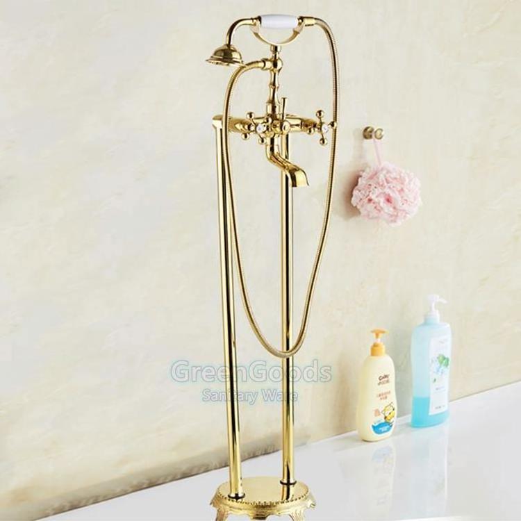 European Style Antique Free Standing Bathtub Clawfoot Black Color Acrylic Bath Faucet