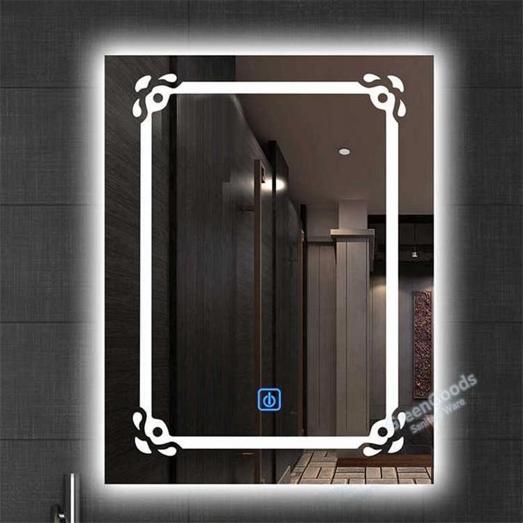 New Style Rectangle LED Bath Mirror With Light Touch Switch Anti Fog Smart Mirror