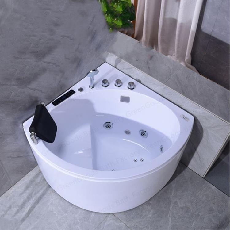 CE Sale High Quality Hangzhou Spa Used Triangular Shape Ivory Acrylic Small Jet Nozzle Aqua Massage Mini Whirlpool Bathtub