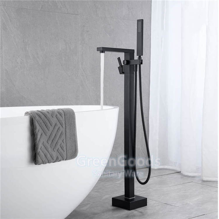 Wholesale New Removable Single Lever Bath Vessel Faucet Waterfall Matt Black Brushed Nickel Faucet With Hand Shower