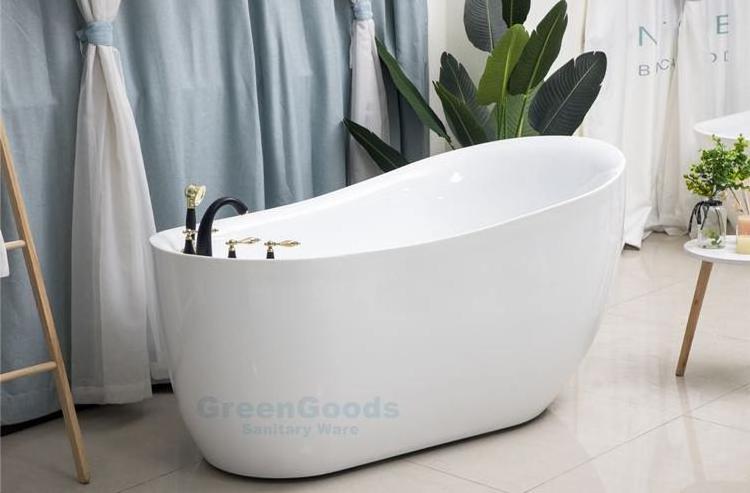 Factory Sell Luxury Acrylic Adult Bath Tub Customized Size Shape Slipper Freestanding Bathtubs