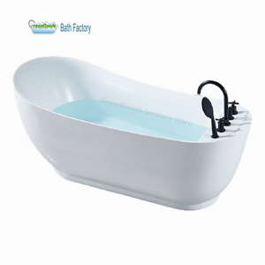 Factory Sell Luxury Acrylic Adult Bath Tub Customized Size Shape Slipper Freestanding Bathtubs