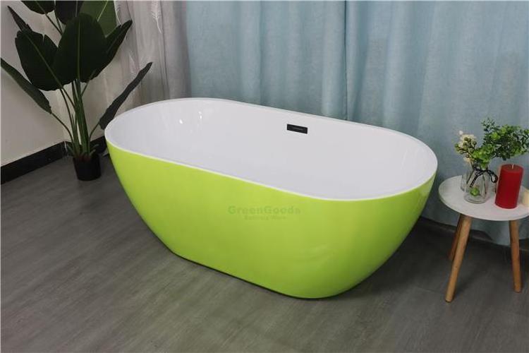 Modern Hotel Project Bathroom Oval One Person Soaking Acrylic Free Standing Bathtub