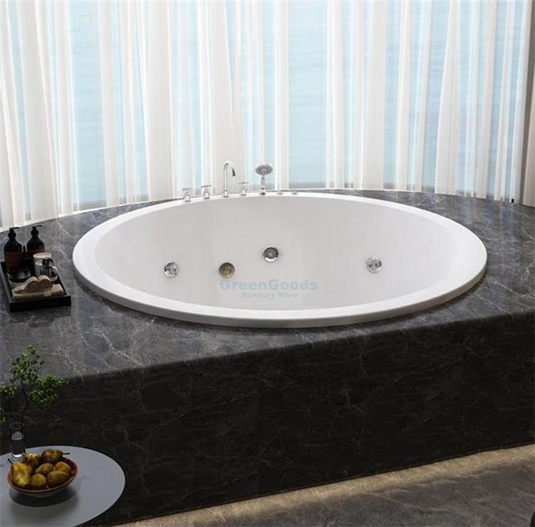 Acrylic Round Underground Embedded Massage Bathtub