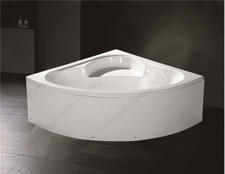 GreenGoods Bath Factory Corner Bathtub 120x120 with Tub Shelf