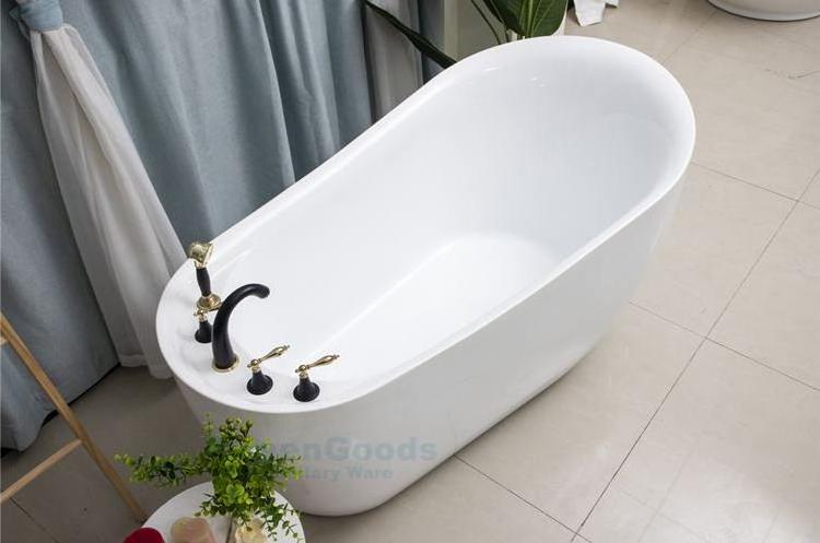 Factory Sell Luxury Acrylic Adult Bath Tub Customized Size Shape Slipper Freestanding Bathtubs