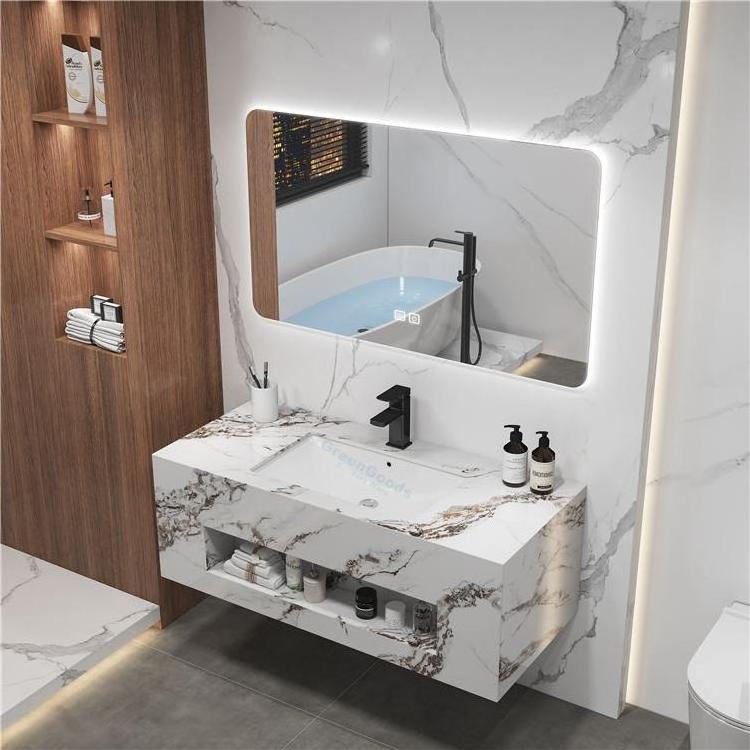 Euro Style Hotel Bathroom Vanities Double Basins Sink Vanity Bath Cabinet