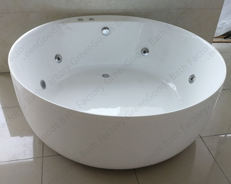 CE Classic Conair Couple Abs Round Bath Tub Massage Spa Jet Aqua Dual Whirlpool Bathtub