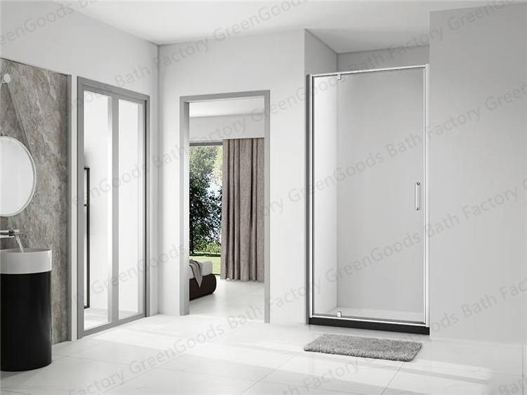 Modern Simple Clear 6mm Glass Shower Door With Pivot Hinges