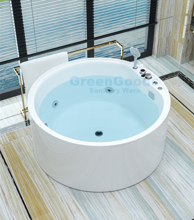 Best Large Bathroom Round Freestanding Soaking Jetted Air Whirlpool Massage Bathtubs With Heater