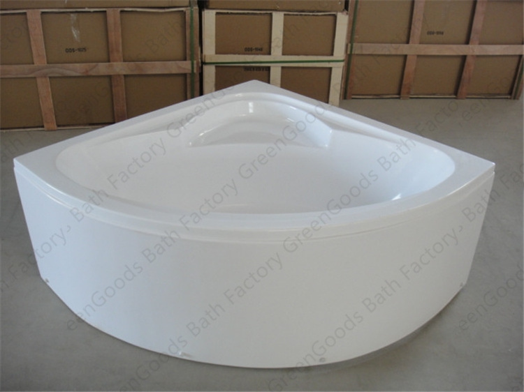 GreenGoods Bath Factory Corner Bathtub 120x120 with Tub Shelf