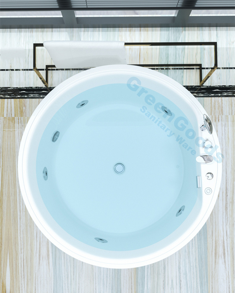 Best Large Bathroom Round Freestanding Soaking Jetted Air Whirlpool Massage Bathtubs With Heater